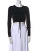 Christopher Esber Crew Neck Long Sleeve Crop Top