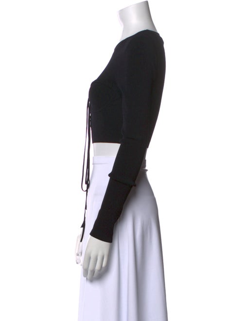 Christopher Esber Crew Neck Long Sleeve Crop Top