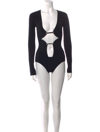 Christopher Esber V-Neck Long Sleeve Bodysuit