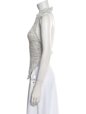 Christopher Esber Floral Print Mock Neck Blouse