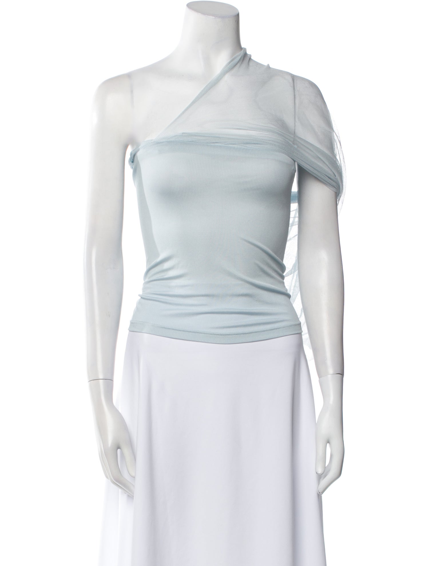 Christopher Esber One-Shoulder Short Sleeve Crop Top