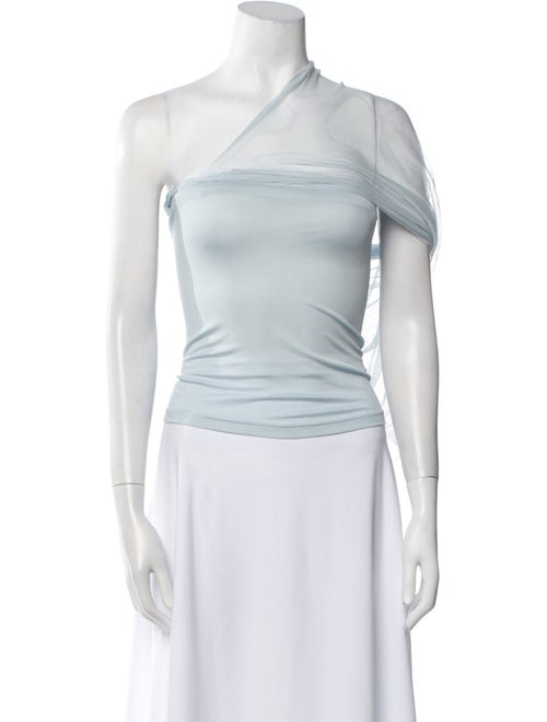 Christopher Esber One-Shoulder Short Sleeve Crop Top