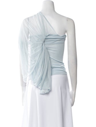 Christopher Esber One-Shoulder Short Sleeve Crop Top