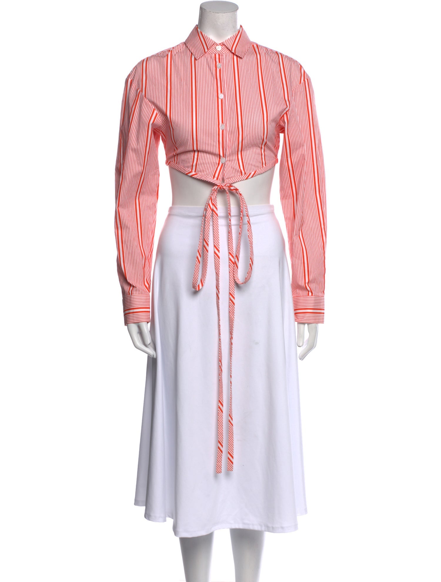 Christopher Esber Striped Mock Neck Crop Top