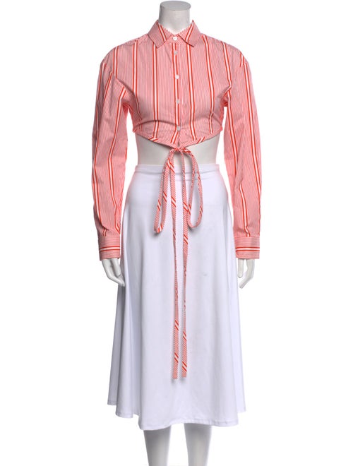 Christopher Esber Striped Mock Neck Crop Top