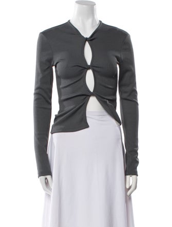 Christopher Esber V-Neck Long Sleeve Crop Top