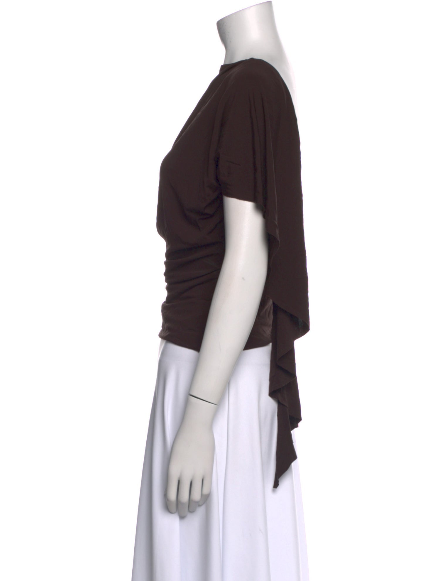 Christopher Esber Bateau Neckline Short Sleeve Crop Top