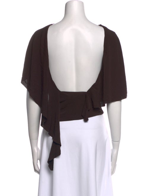 Christopher Esber Bateau Neckline Short Sleeve Crop Top