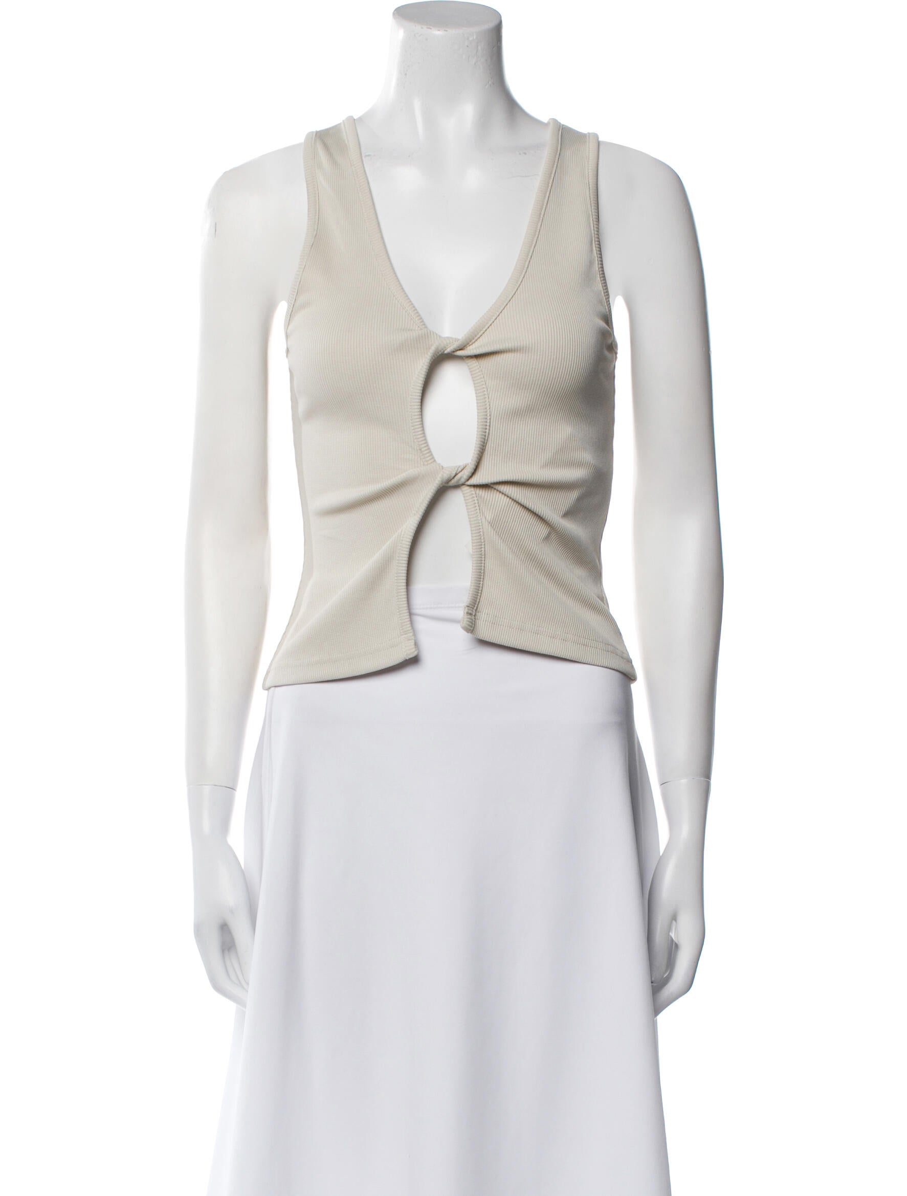 Christopher Esber V-Neck Sleeveless Crop Top