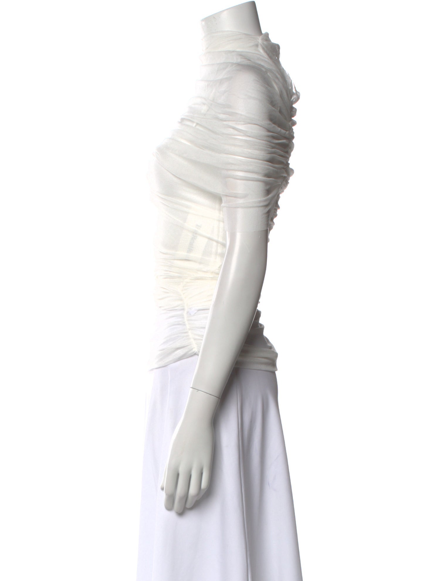 Christopher Esber Turtleneck Short Sleeve Crop Top