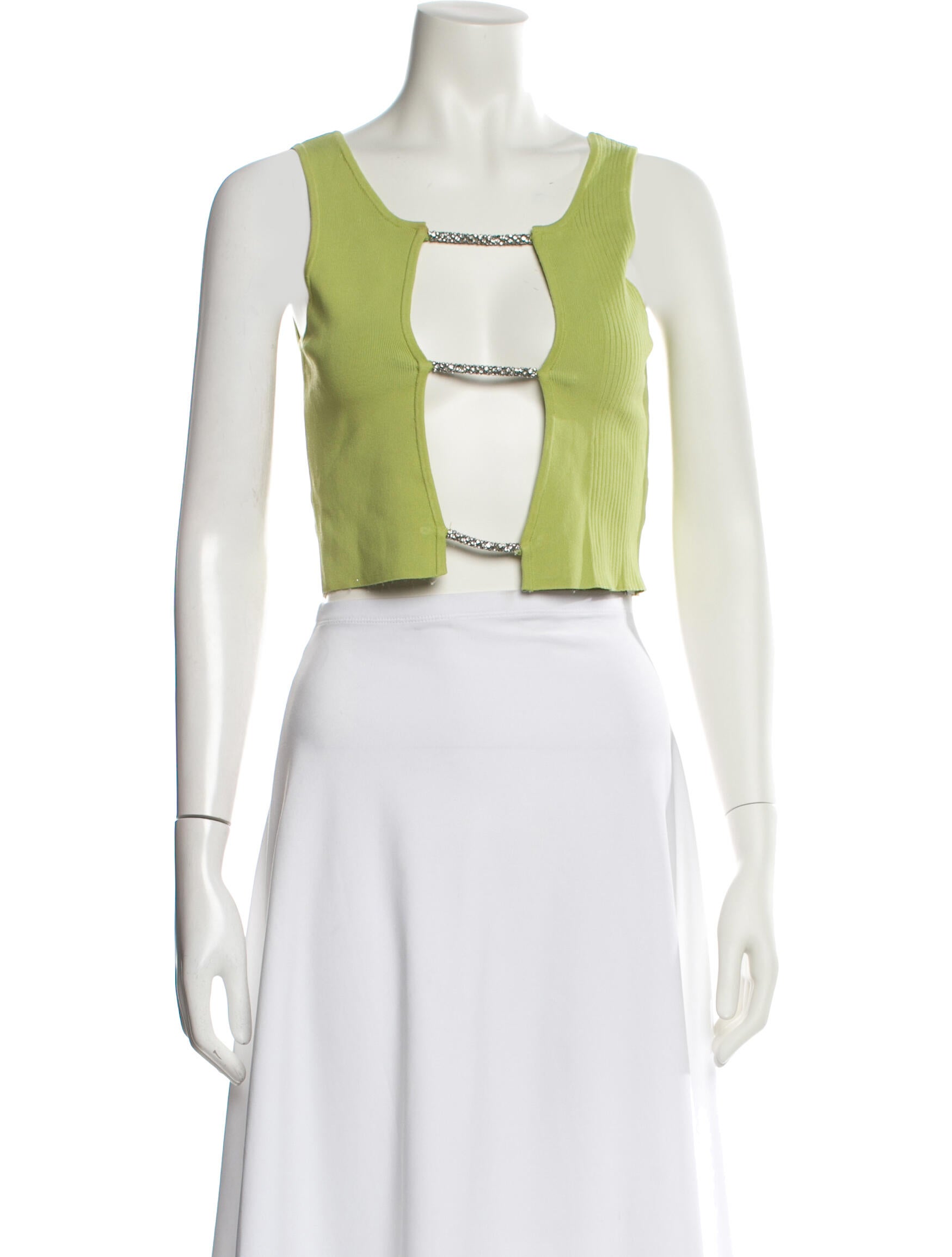 Christopher Esber Square Neckline Sleeveless Crop Top
