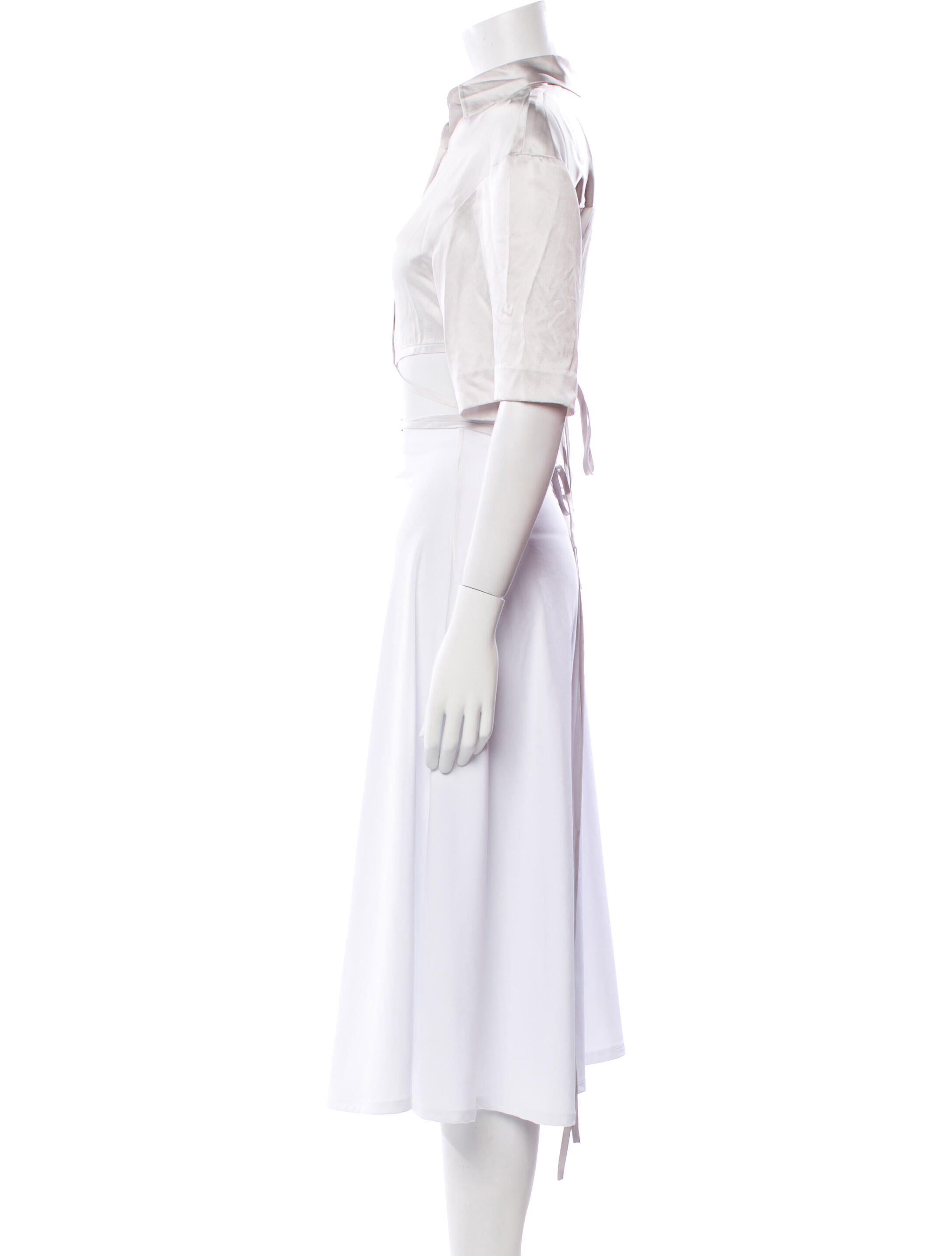 Christopher Esber Silk Short Sleeve Crop Top