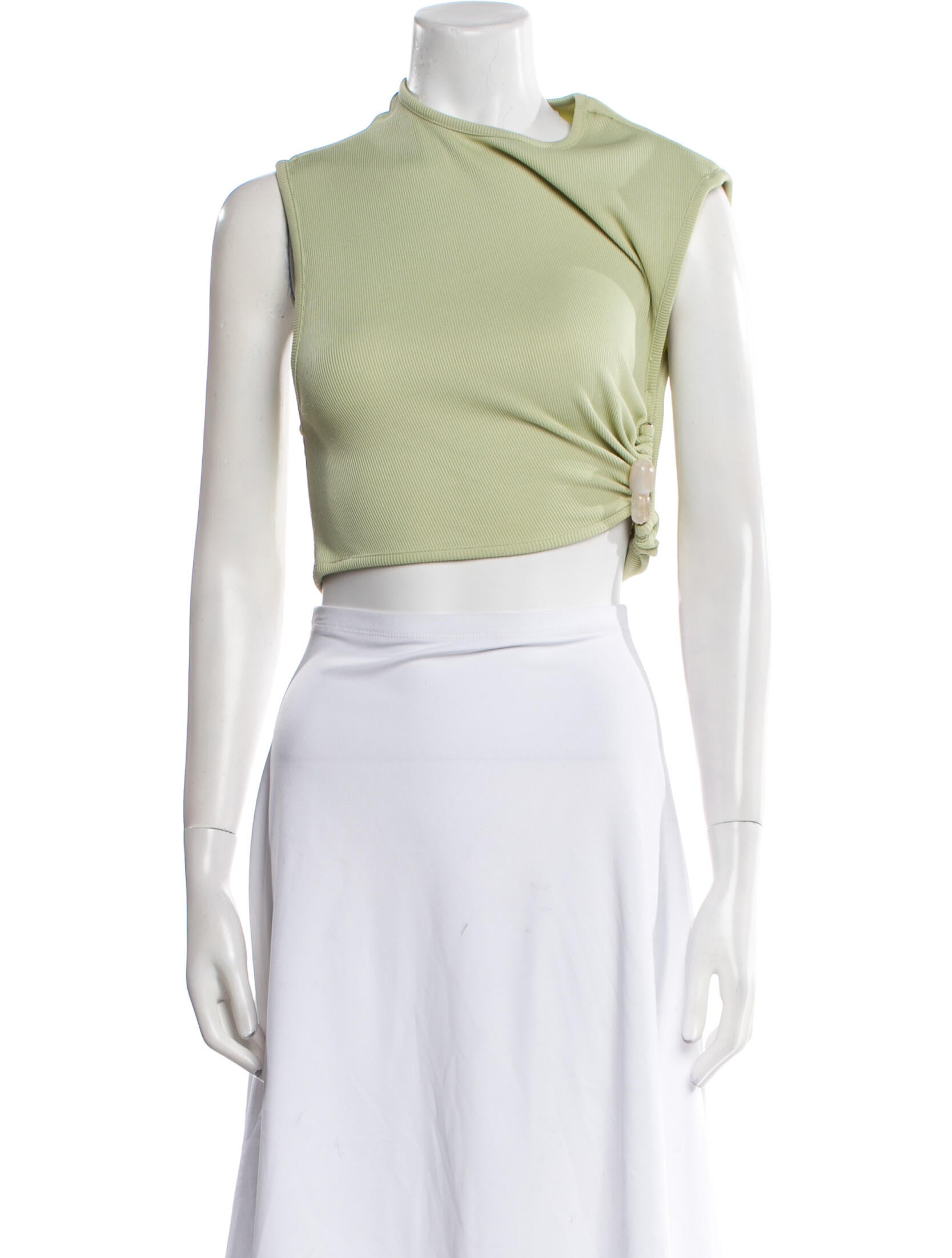 Christopher Esber Mock Neck Sleeveless Crop Top