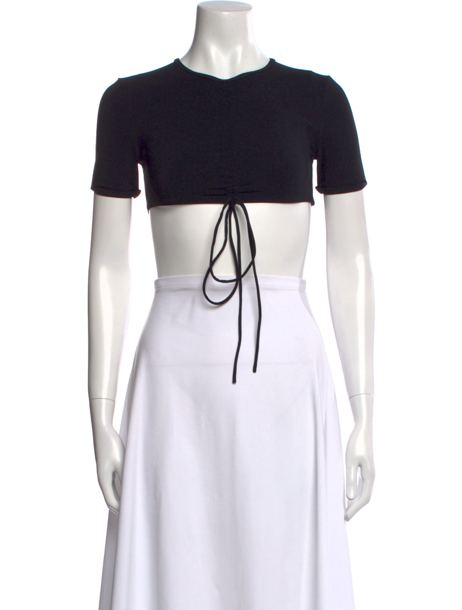 Christopher Esber Crew Neck Short Sleeve Crop Top