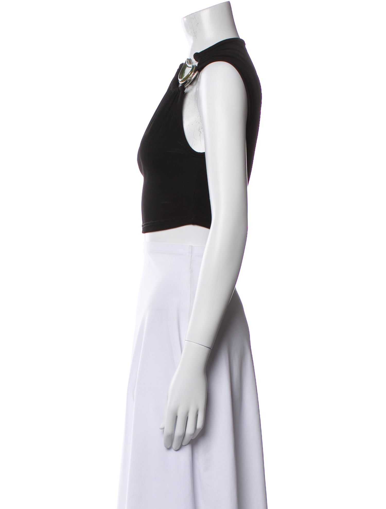 Christopher Esber Crew Neck Sleeveless Crop Top