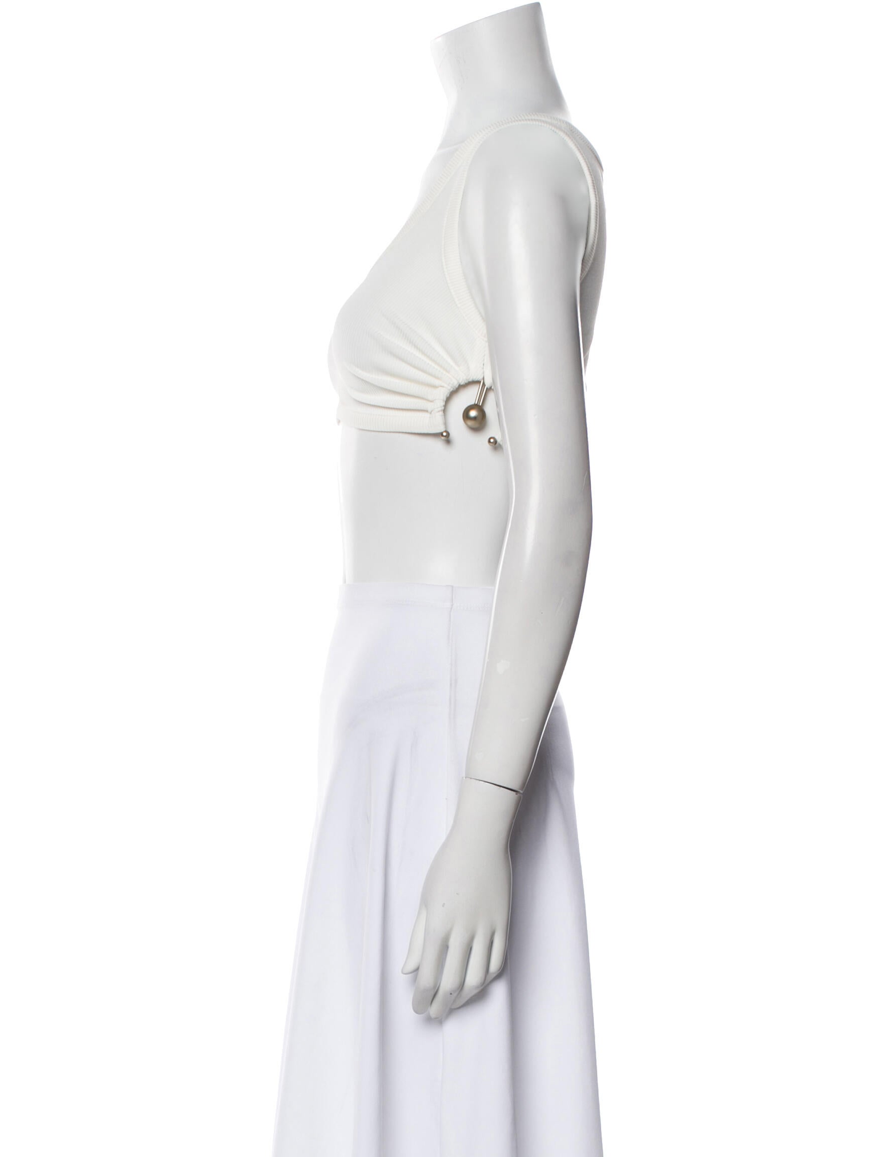 Christopher Esber Scoop Neck Sleeveless Crop Top