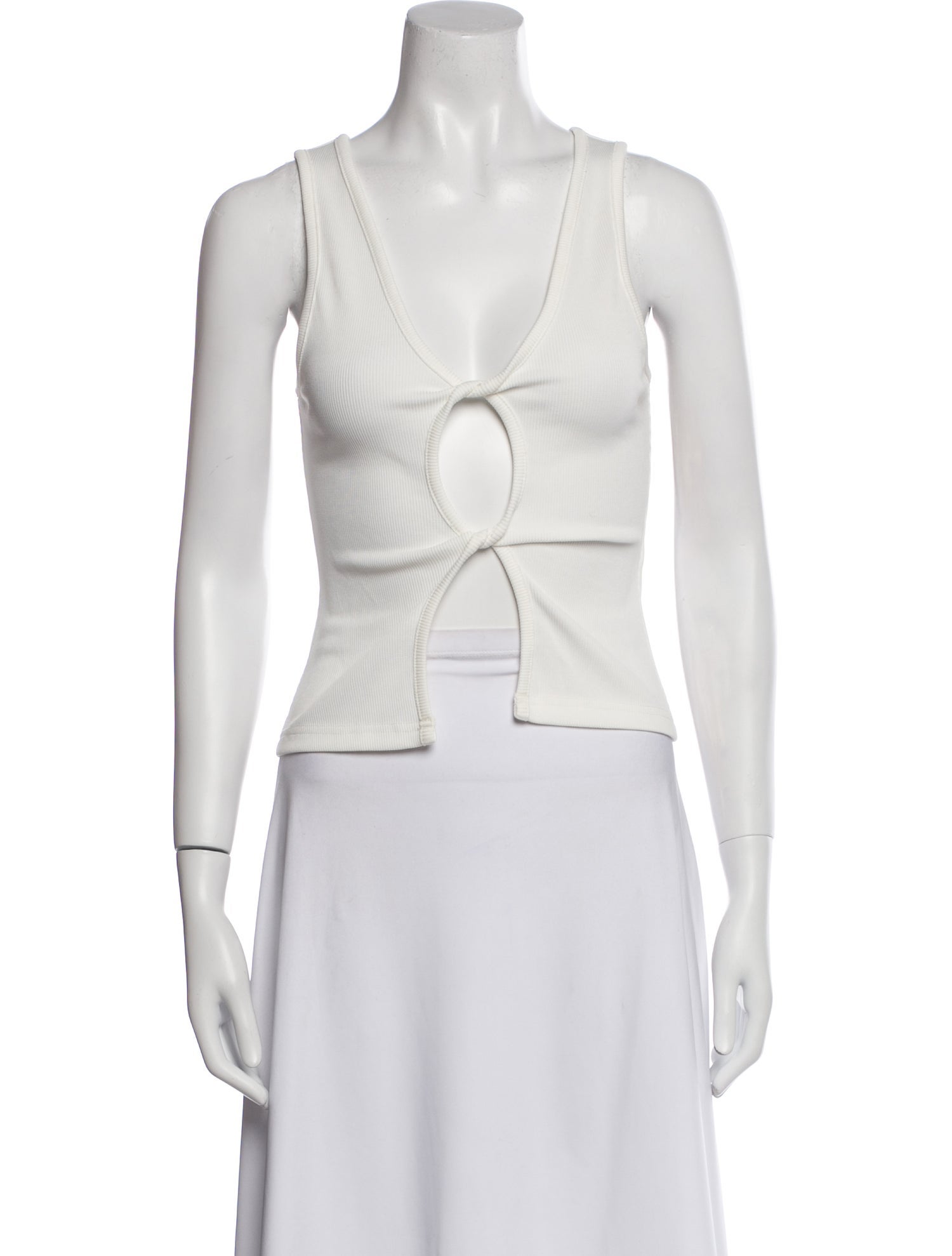 Christopher Esber V-Neck Sleeveless Crop Top