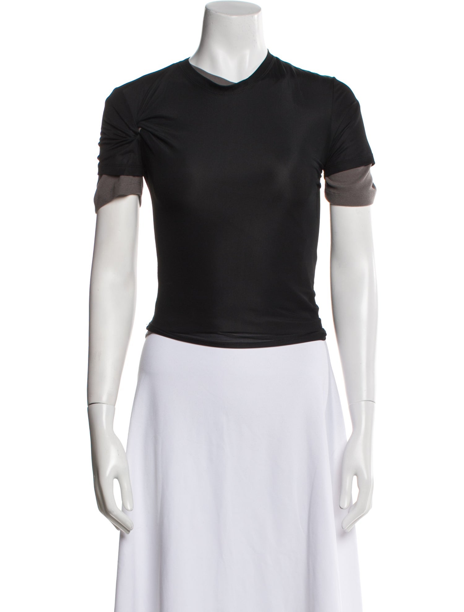 Christopher Esber Crew Neck Short Sleeve Crop Top