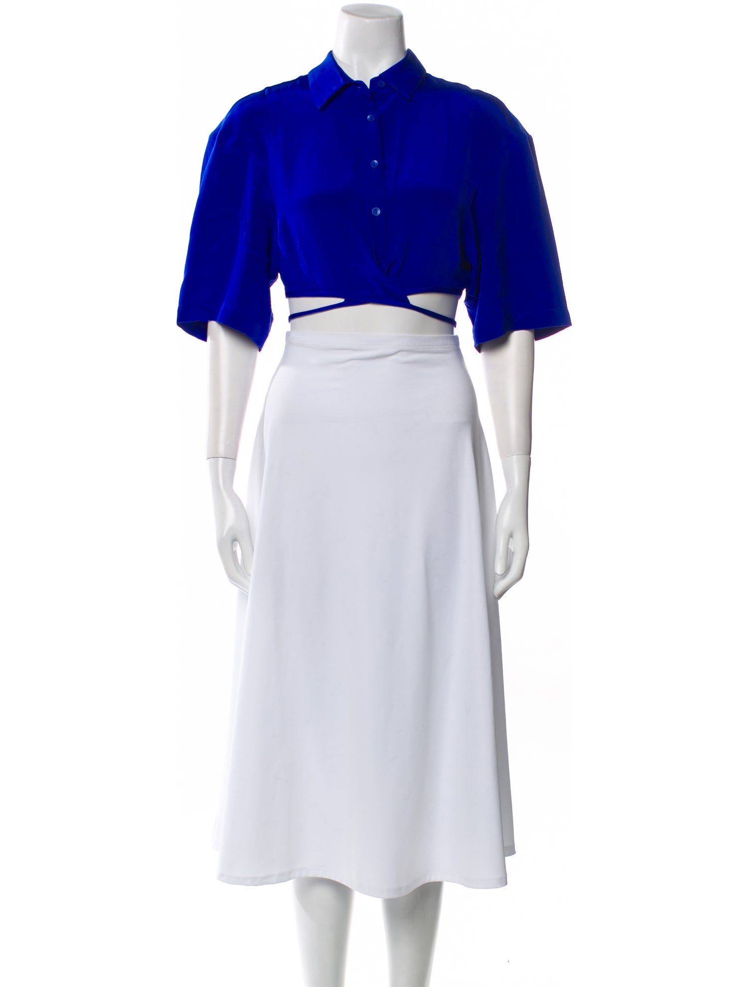 Christopher Esber Silk Mock Neck Crop Top