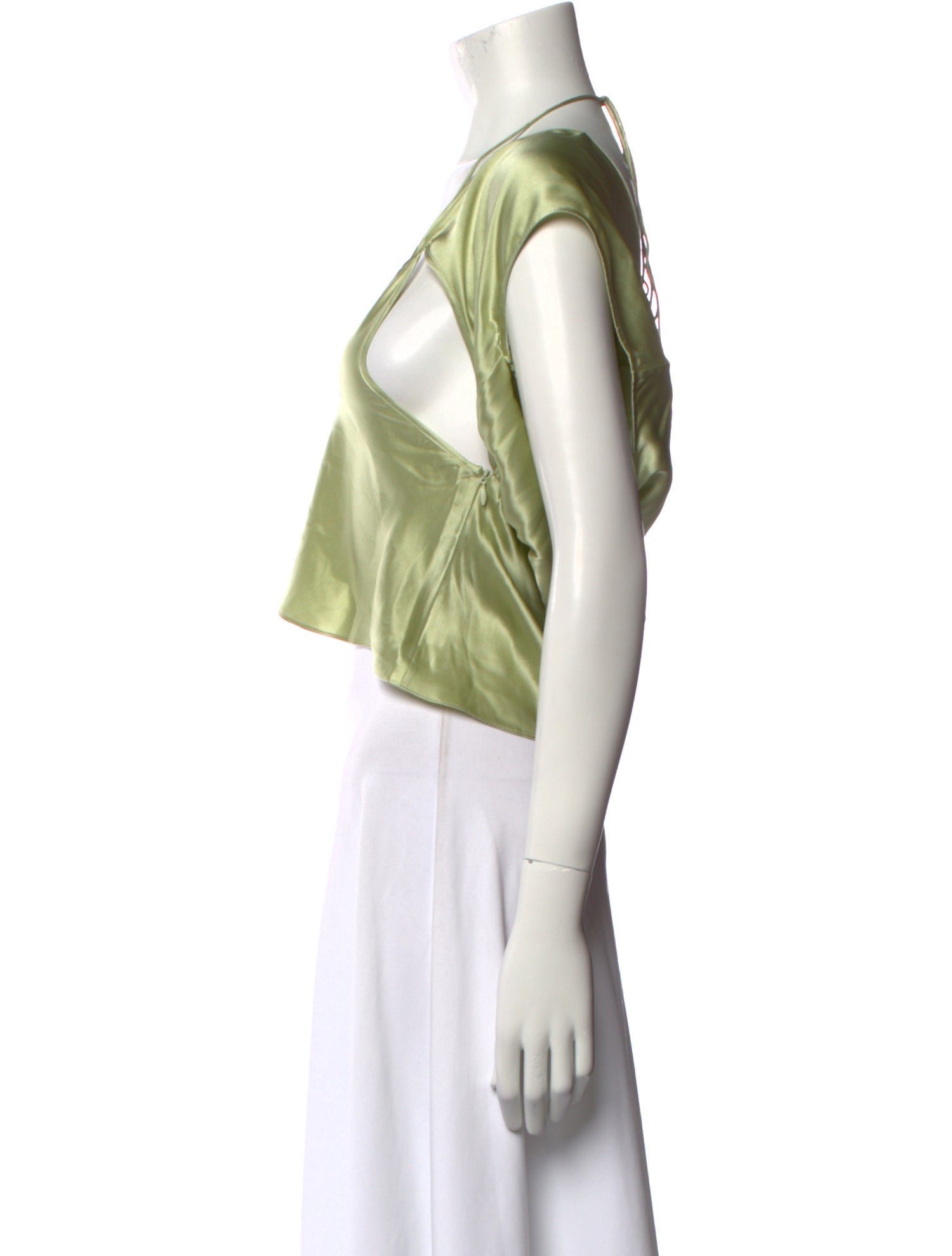 Christopher Esber Silk V-Neck Crop Top