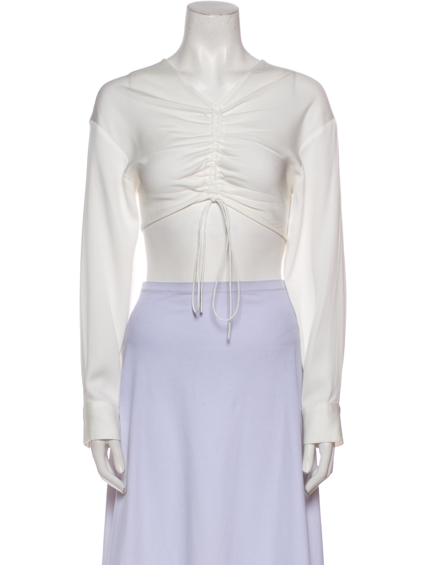 Christopher Esber V-Neck Long Sleeve Crop Top