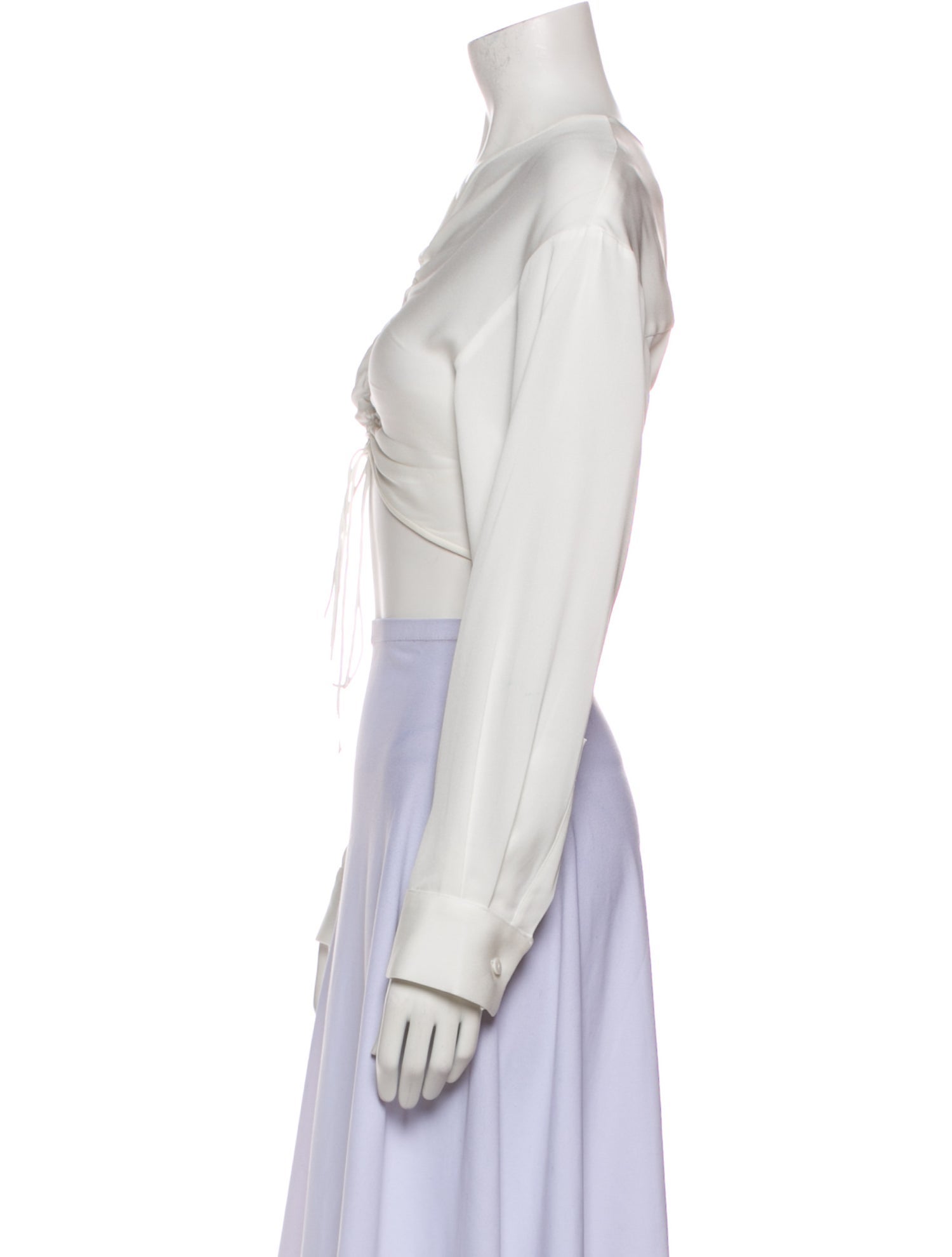 Christopher Esber V-Neck Long Sleeve Crop Top