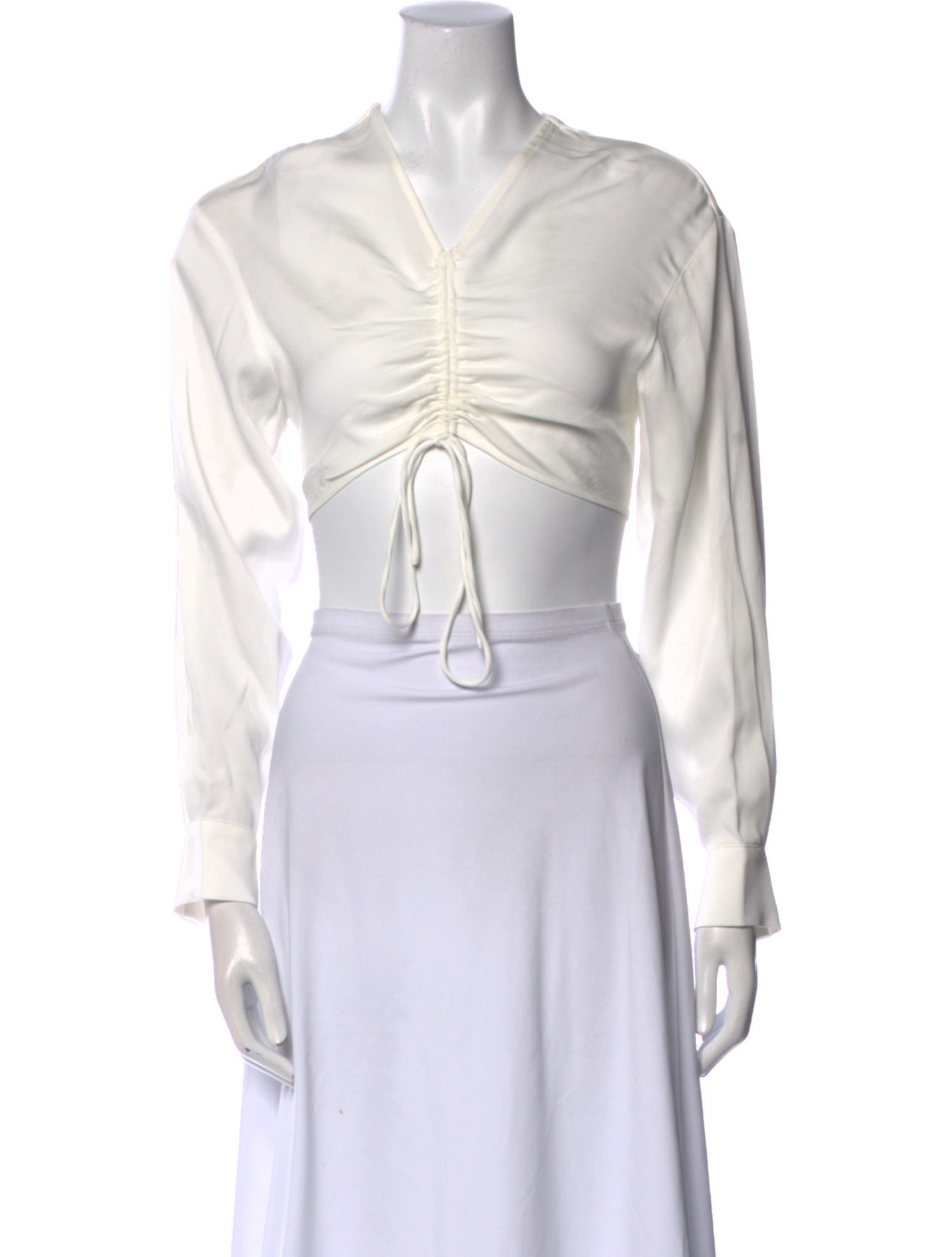 Christopher Esber V-Neck Long Sleeve Crop Top