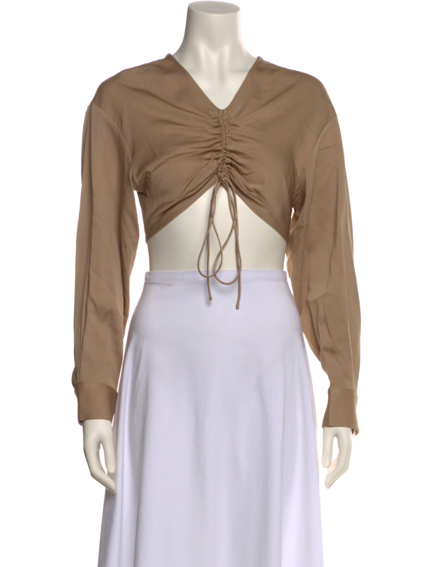 Christopher Esber V-Neck Long Sleeve Crop Top w/ Tags