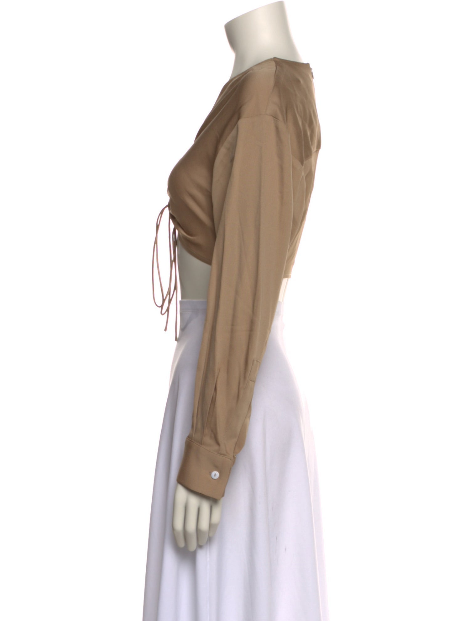 Christopher Esber V-Neck Long Sleeve Crop Top w/ Tags