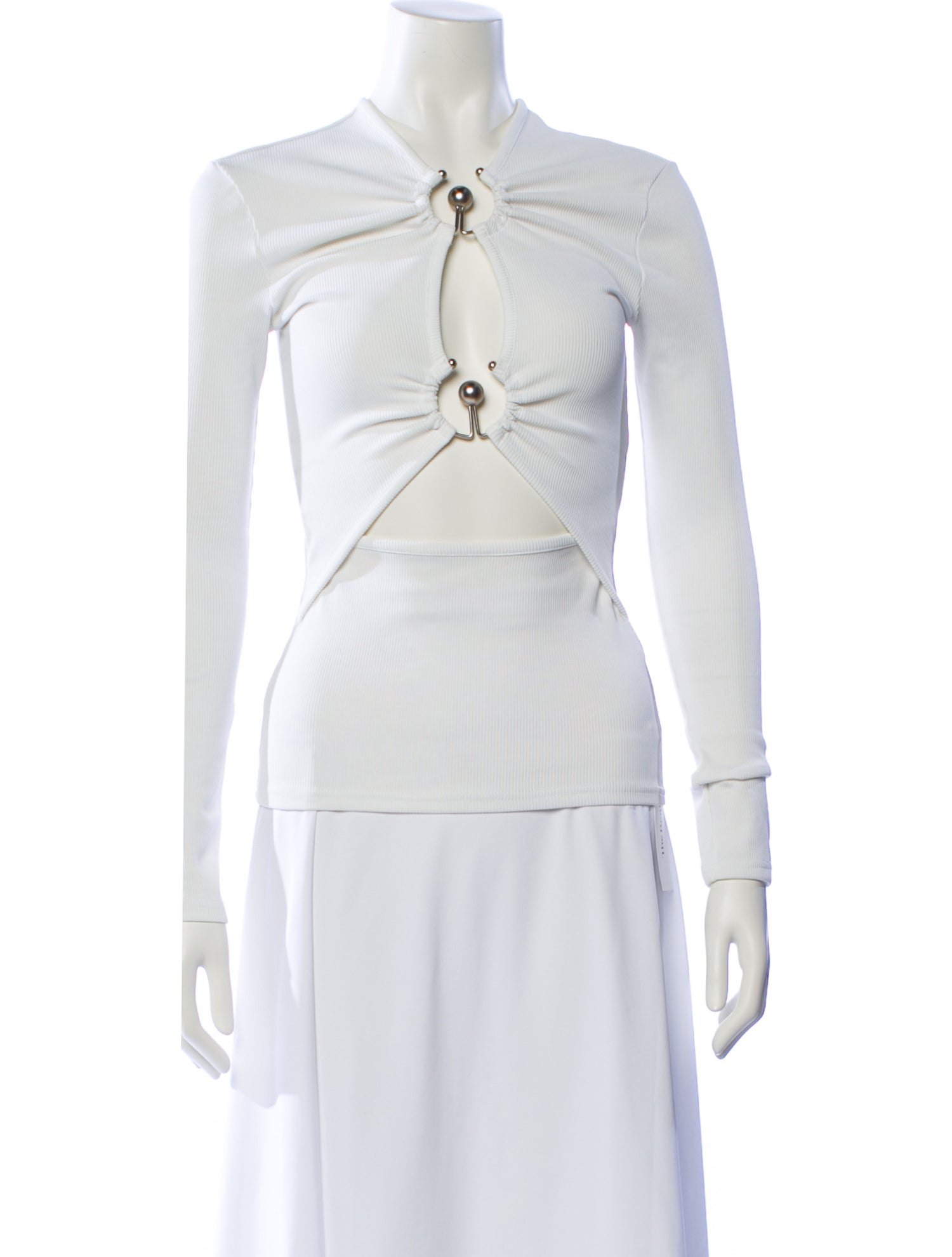 Christopher Esber V-Neck Long Sleeve Crop Top