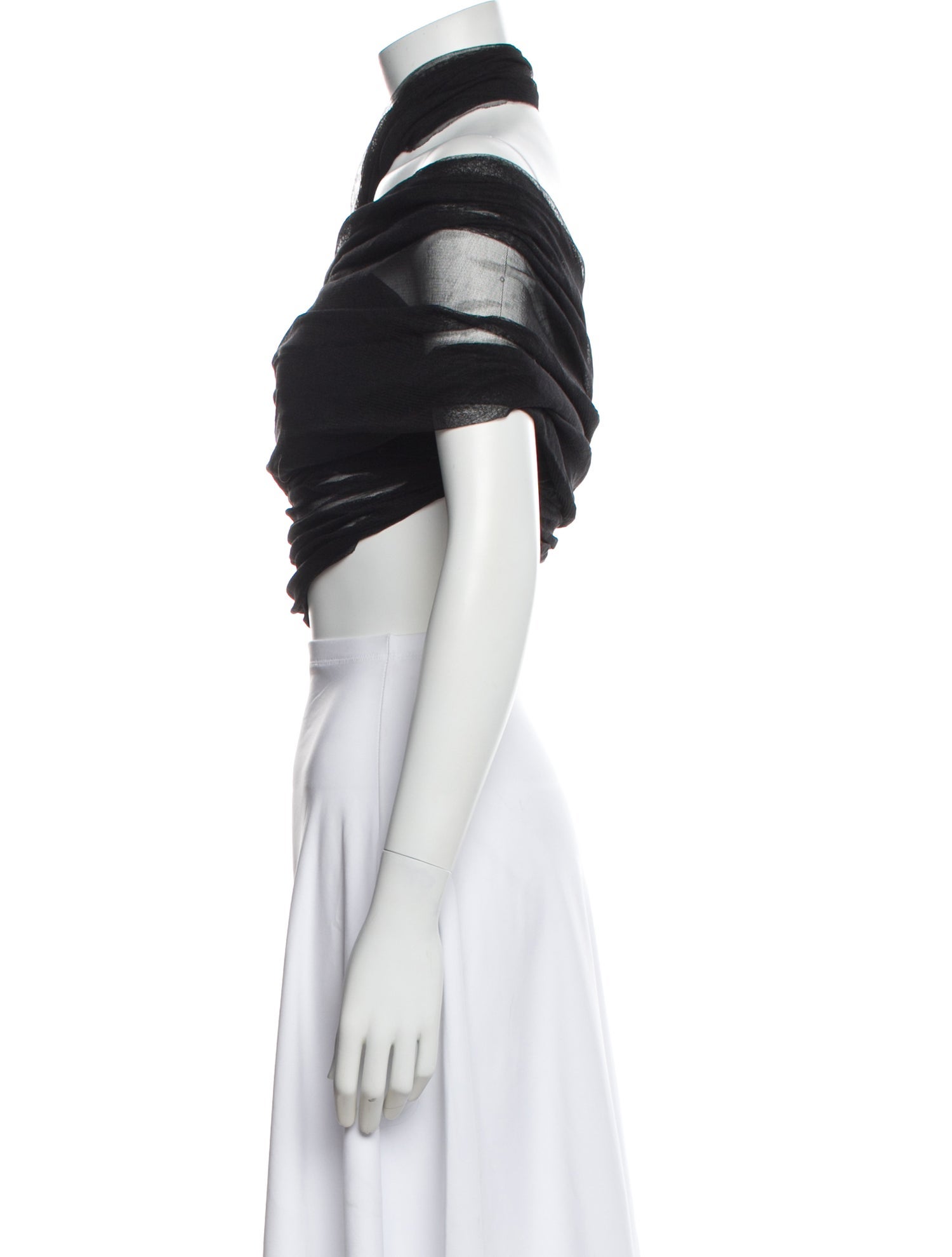 Christopher Esber Silk One-Shoulder Crop Top