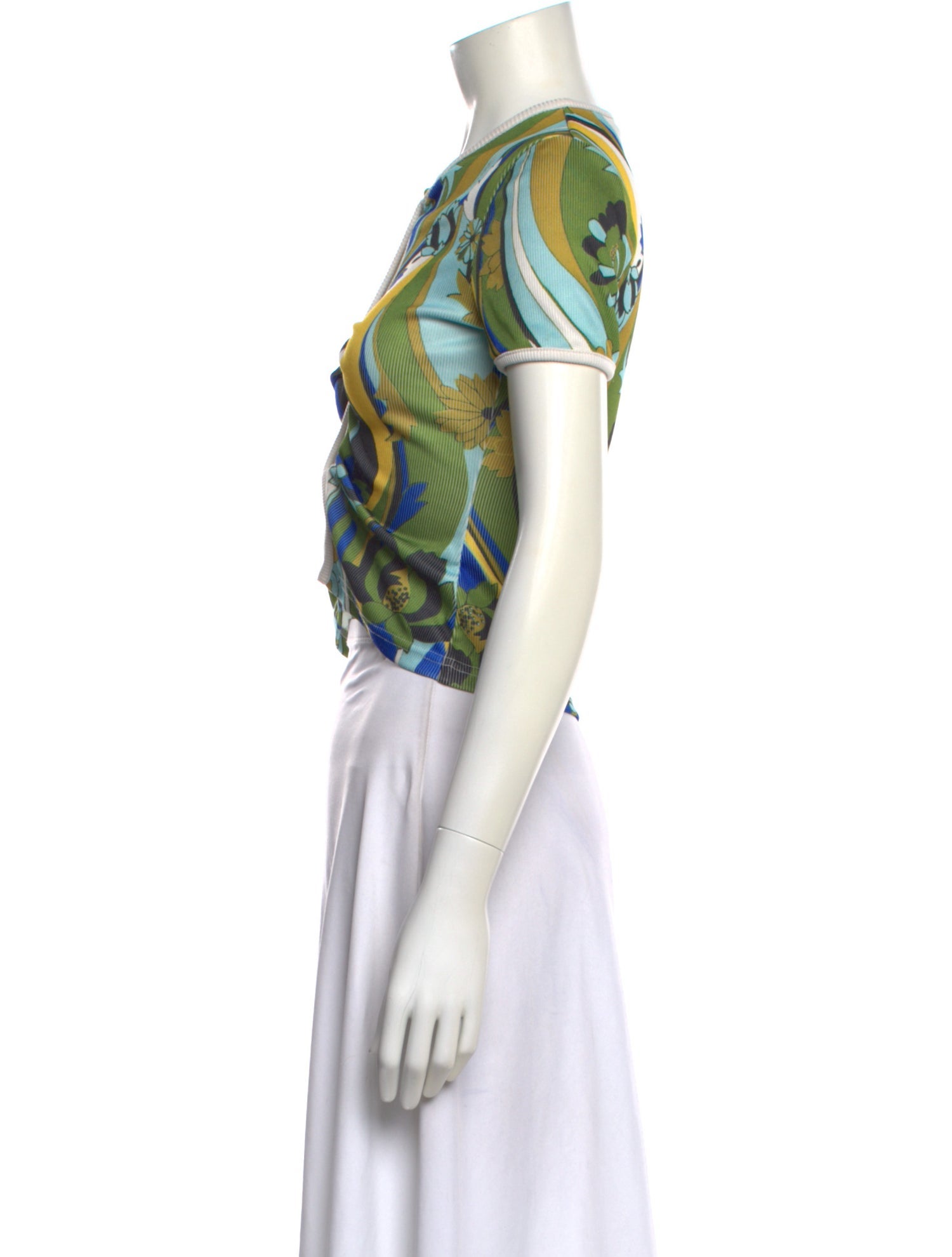 Christopher Esber Floral Print V-Neck Top