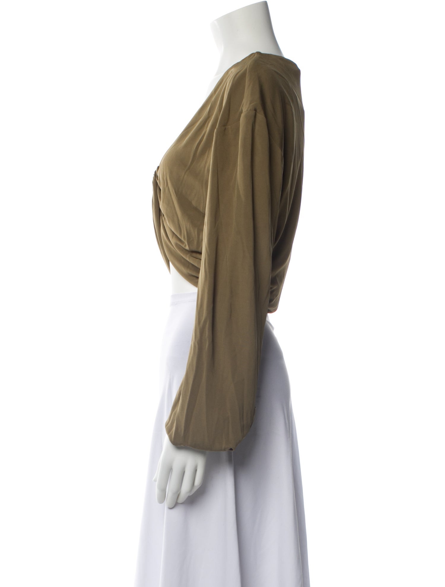 Christopher Esber V-Neck Long Sleeve Crop Top w/ Tags