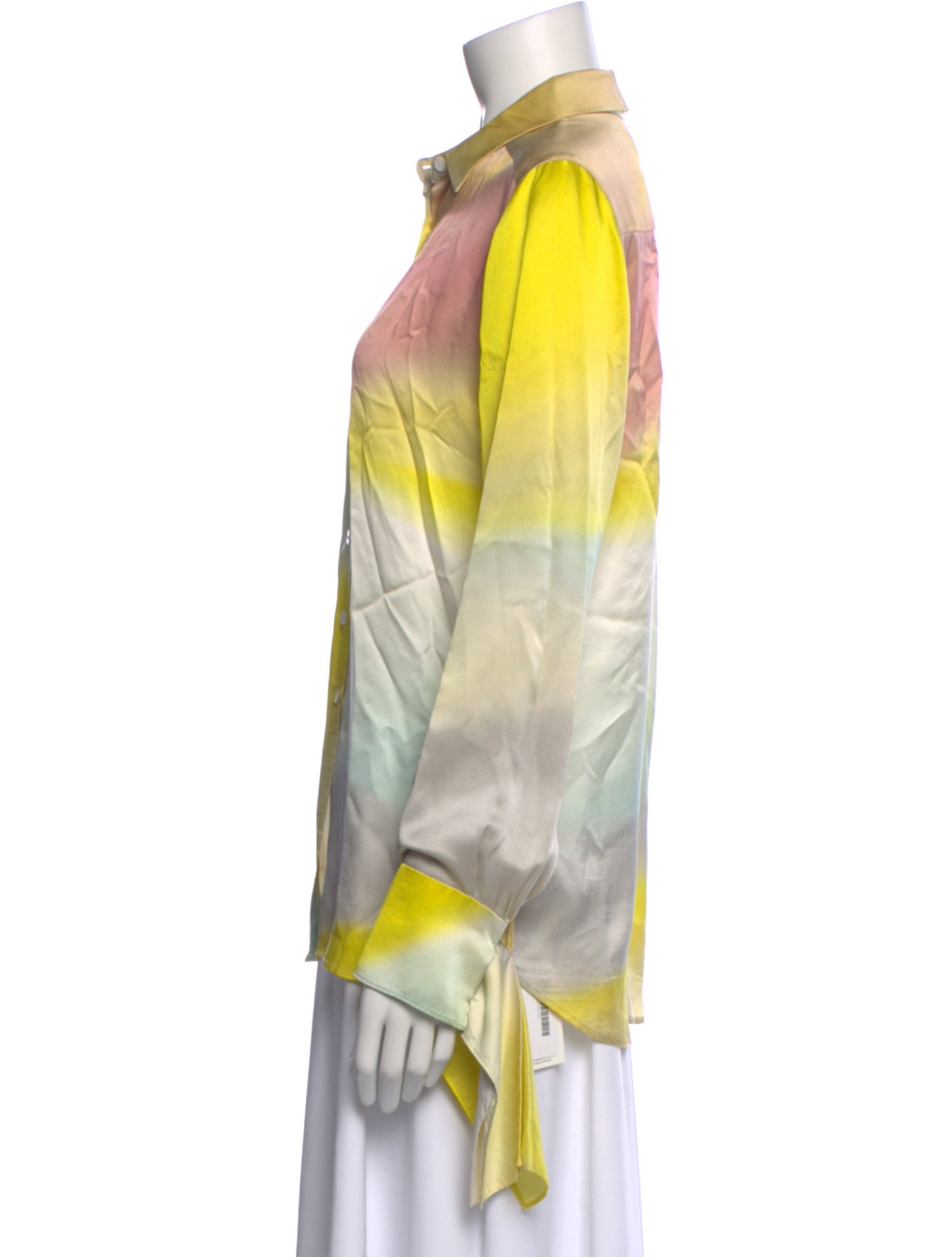 Christopher Esber Silk Tie-Dye Print Button-Up Top