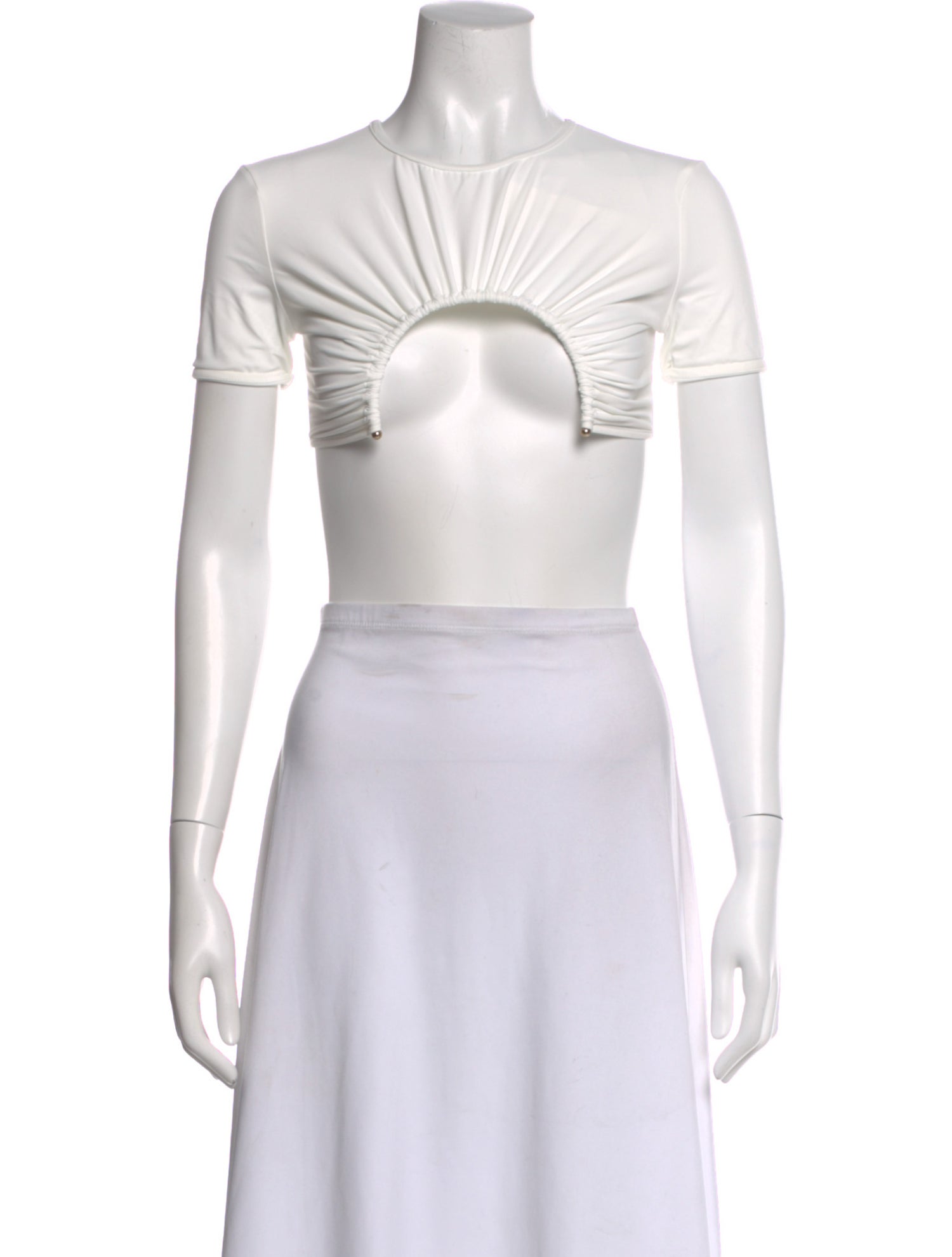 Christopher Esber Crew Neck Short Sleeve Crop Top