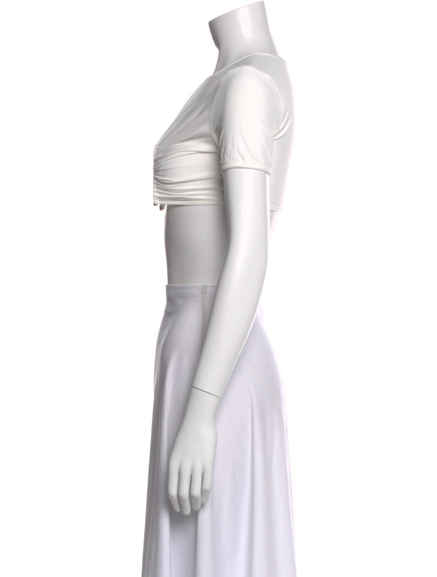 Christopher Esber Crew Neck Short Sleeve Crop Top