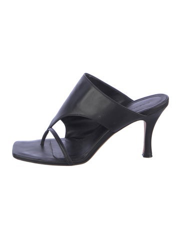 Pre-owned Christopher Esber Leather Slides In Blue