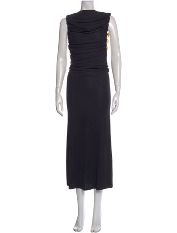 Pre-owned Christopher Esber Cowl Neck Long Dress In Black