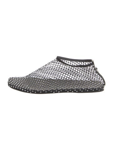 Pre-owned Christopher Esber Patterned Crystal Embellishments Espadrilles In Black