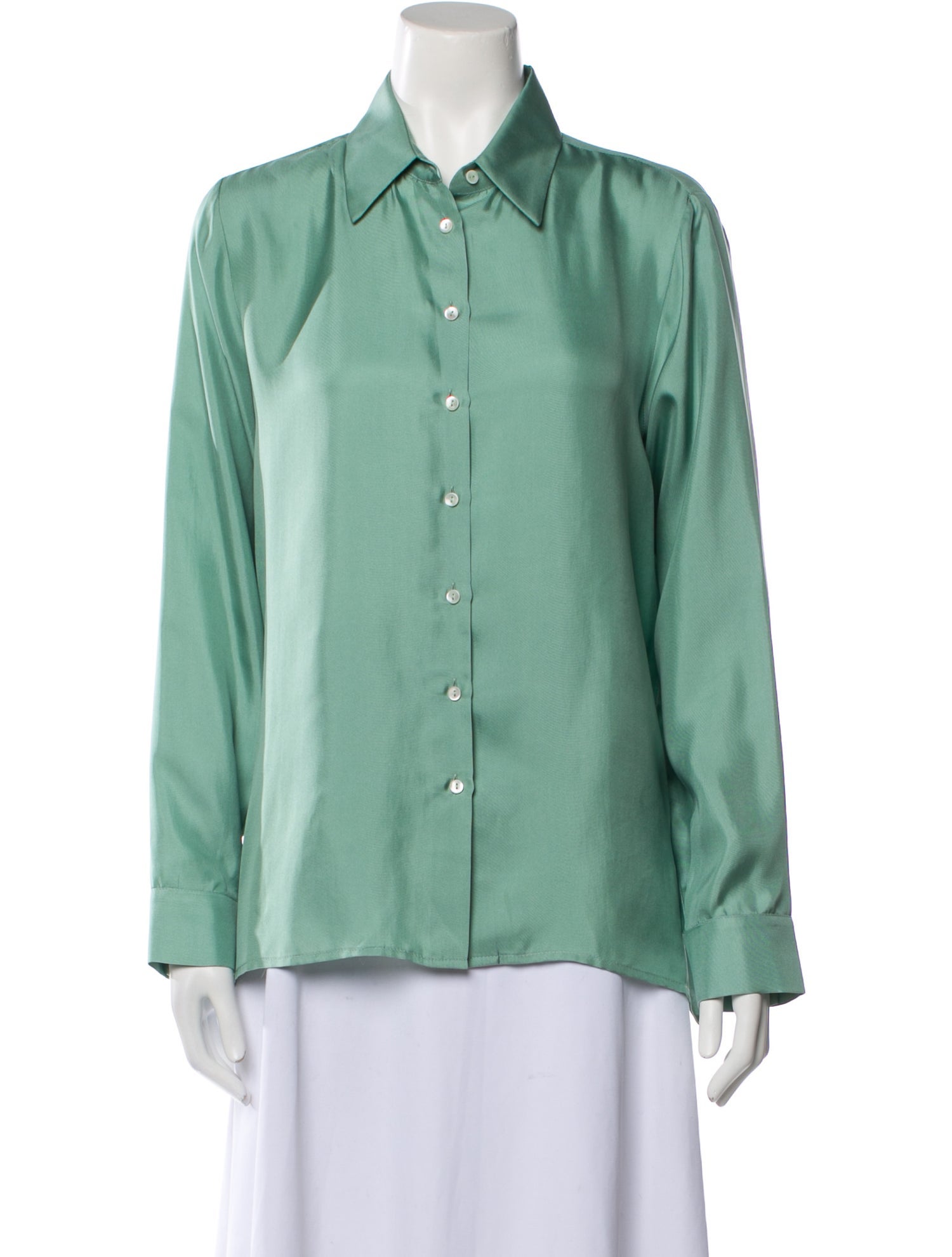 Franco Ferrari Silk Long Sleeve Button-Up Top w/ Tags