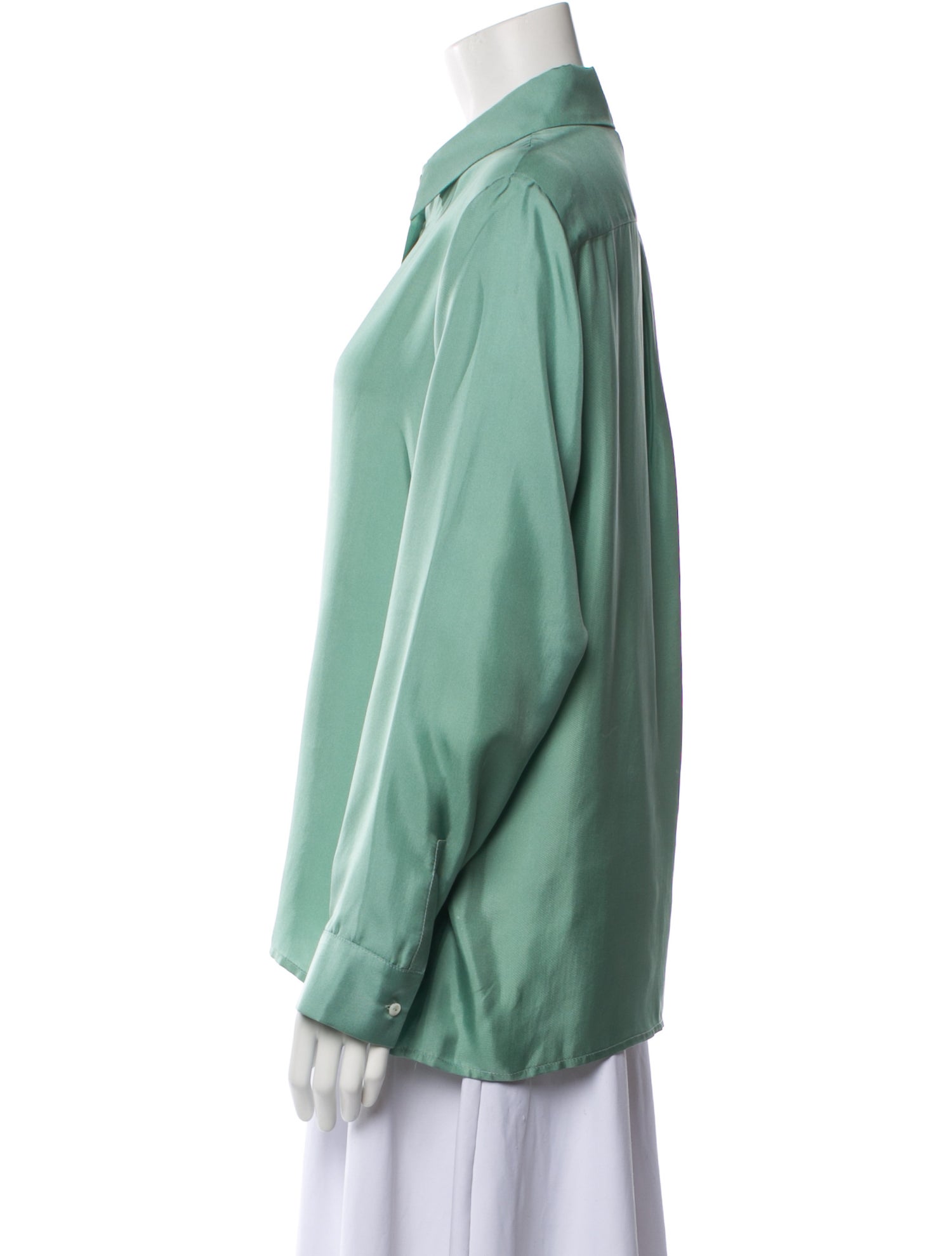 Franco Ferrari Silk Long Sleeve Button-Up Top w/ Tags