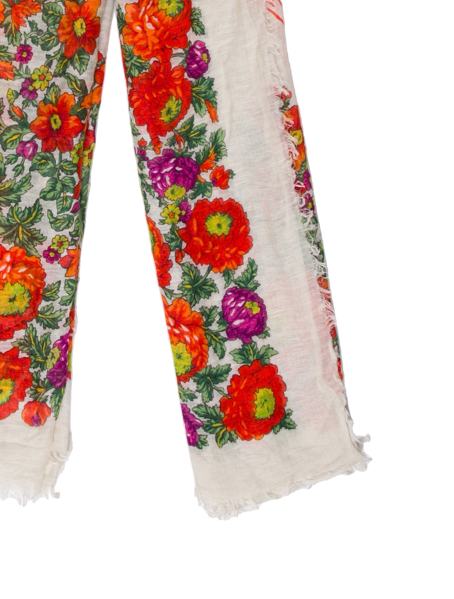 Franco Ferrari Silk Floral Print Scarf