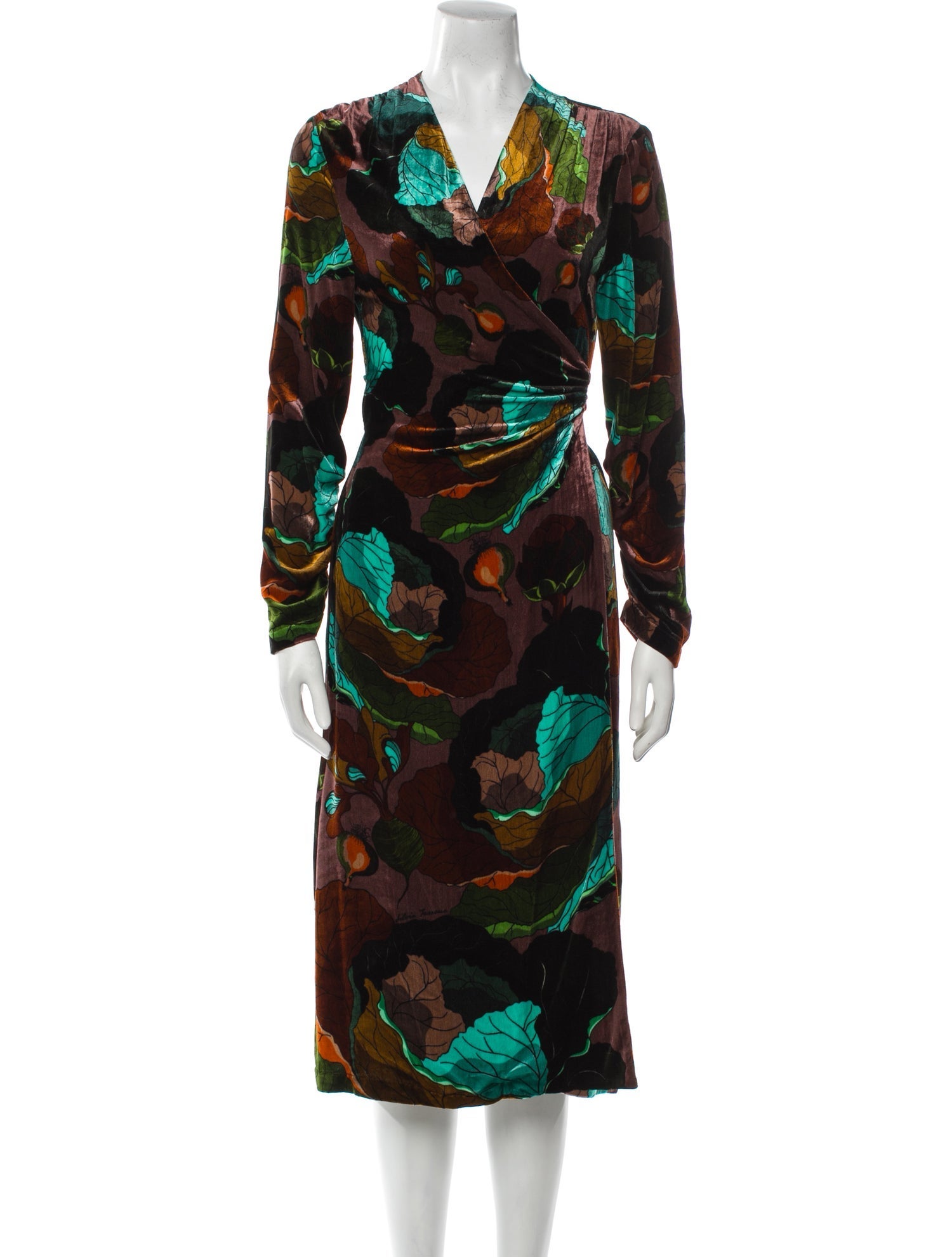 Franco Ferrari Floral Print Midi Length Dress