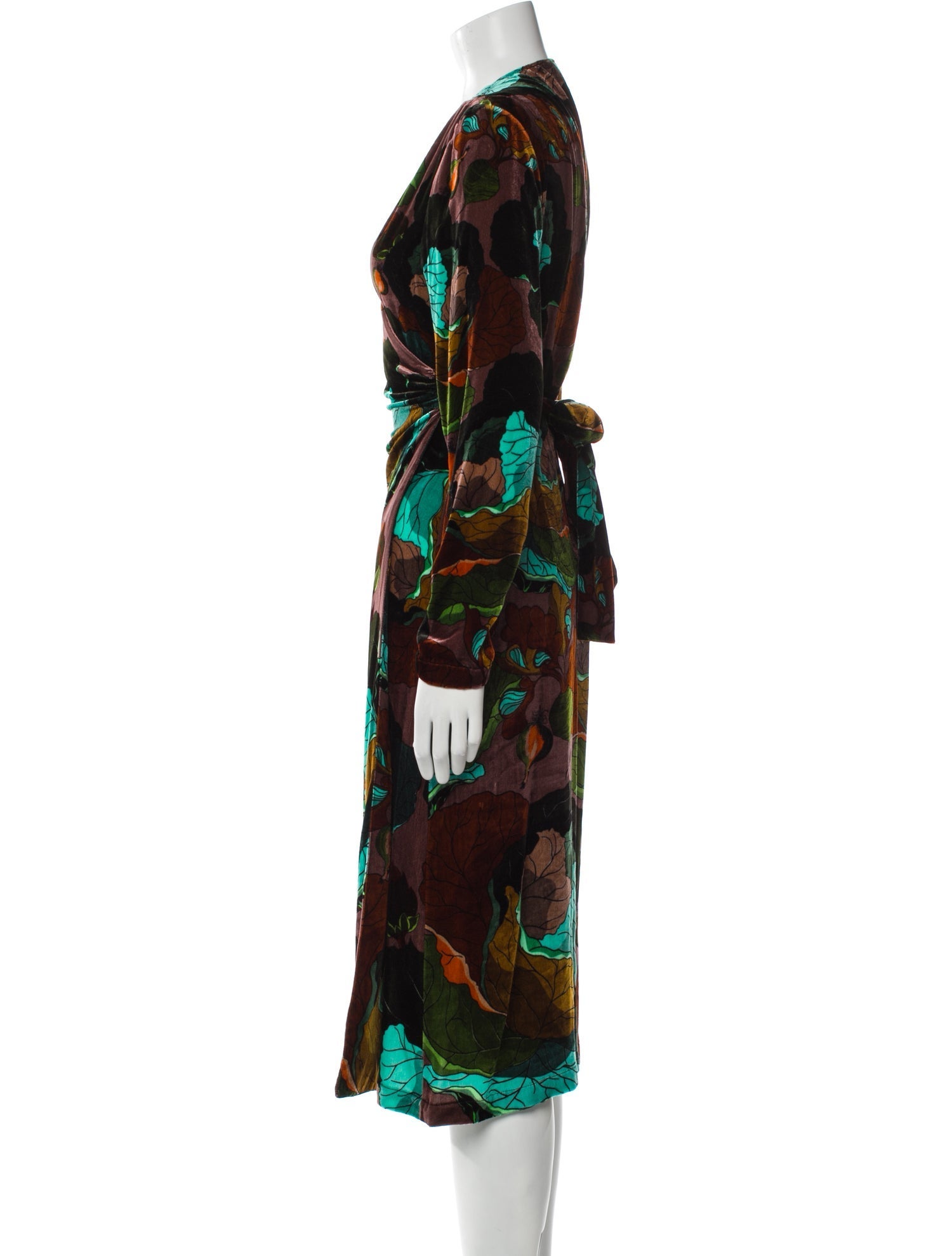 Franco Ferrari Floral Print Midi Length Dress