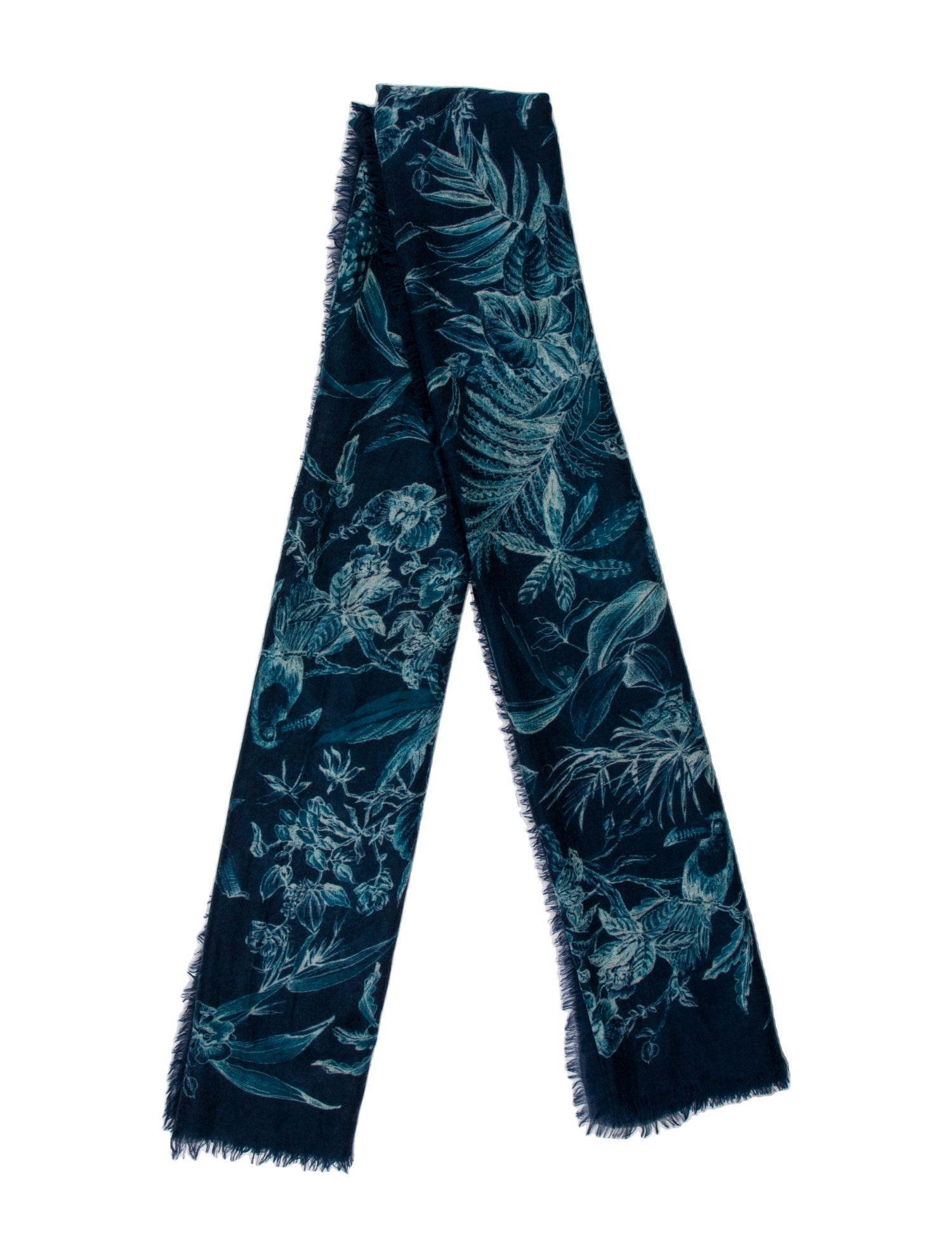 Franco Ferrari Cashmere Floral Print Scarf