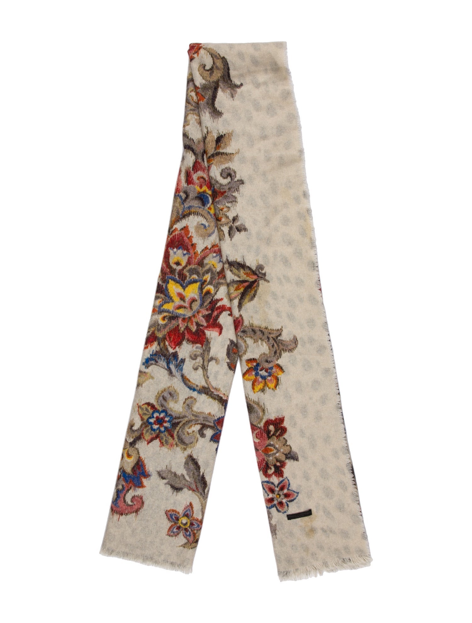 Franco Ferrari Cashmere Floral Print Scarf