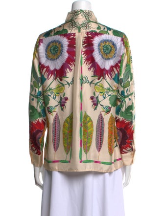 Franco Ferrari Silk Printed Button-Up Top