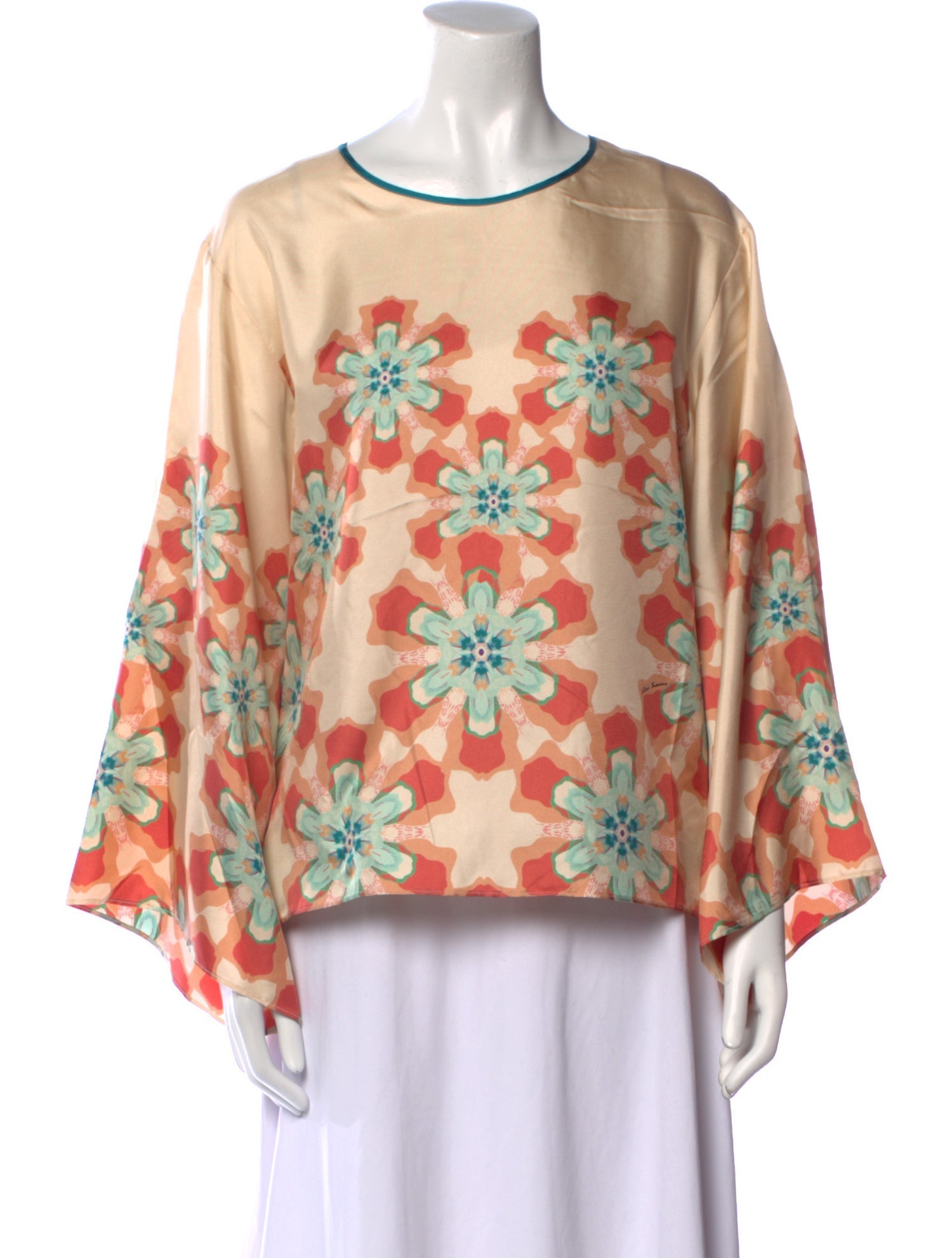 Franco Ferrari Silk Floral Print Sweatshirt