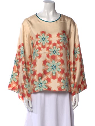 Franco Ferrari Silk Floral Print Blouse