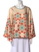 Franco Ferrari Silk Floral Print Blouse